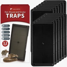 Super Glue Traps 12 Pack for Mice & Snakes, Larger, Heavier Sticky Traps with...
