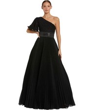 Mac Duggal Womens Glittery Gown Dress, Black, 16