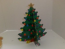 Die-Cut Cardboard Christmas Tree 11" High 1960's