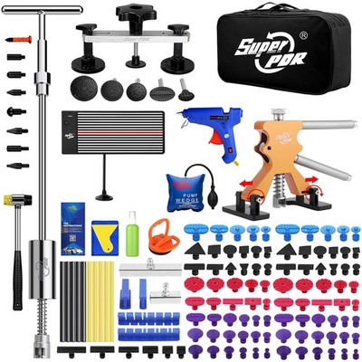 Super PDR Paintless Dent Repair Kit 148PCS Dent Puller Kit with LED Light Boa
