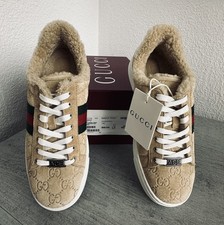 Gucci Ace Damen Sneaker Velourleder Shearling...