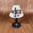 Vintage Coca-Cola Mini Lamp Votive Candle Holder with Stained Glass Style Shade