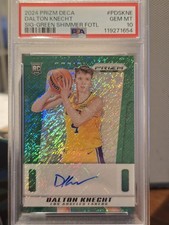 2024-25 Prizm Deca Dalton Knecht Sig-Green Shimmer FOTL Auto RC 25/25 PSA 10 