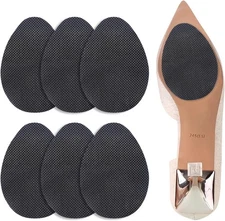 Quacc 6 Pairs Non Slip Shoes Pads Self-Adhesive Anti Sole Shoe Black 