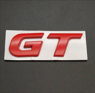 GT Metall Logo Emblem Aufkleber Sticker Auto Car Badge KFZ rot Schriftzug Sport