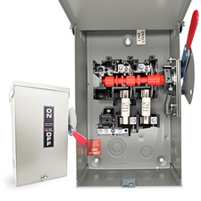 Ac Disconnect Switches Box, 2P 60Amp 110/240V Duty Safety Switche, 2 Wire Fusibl