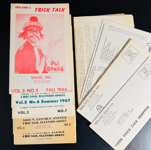 (5) Ireland's TRICK TALK Booklets Magic Inc - Magician Tips & Catalog 1966-1971