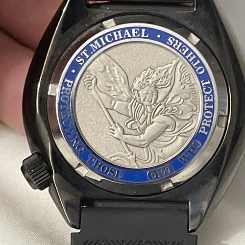 Egard Blue Line Police Memorial Watch Number 199/600 St Michael Quartz Working! - Picture 5 of 10