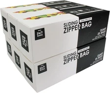 Quart Slider Storage Bags- 150 Count, Featuring Expandable Bottom, Zero BPA, ...