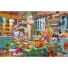 Tektalk Puzzles for Adults 1000 Piece, Jigsaw Thanksgiving Dinner