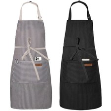 2 Pack Apron, Cooking Kitchen Aprons, Adjustable Bib Apron with 2 Pockets for...