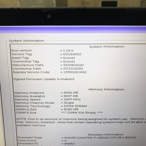 Dell Latitude 5310 2-in-1 Touchscreen Laptop i7-10610U 8GB RAM No SSD Boots BIOS - Zdjęcie 4 z 10