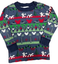 Hanna Andersson SIZE 90 3 Disney Mickey Mouse Blue Red Long John Pajama Top