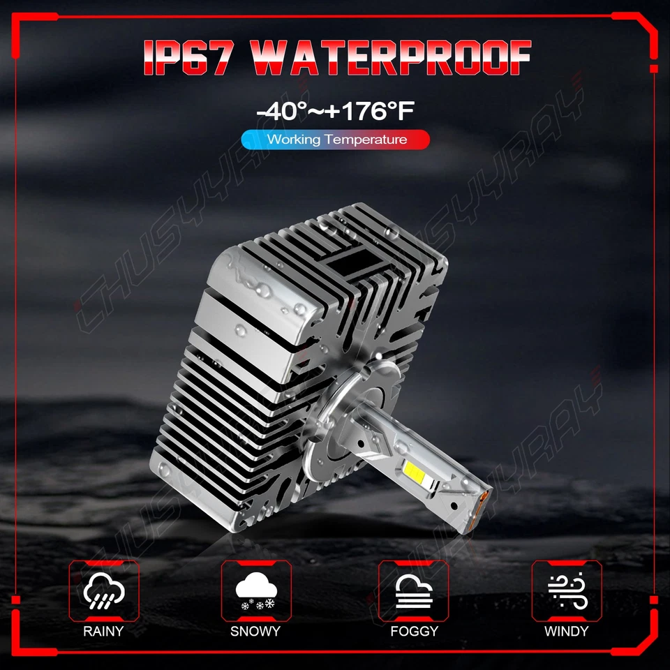 D5S LED 车头灯灯泡 高低 适用于雪佛兰 Cheyenne 2016 - 2018 替换 HID — 第 4/4 张图片