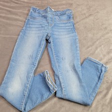Levis Kids Pull On Jeggings Light Wash Blue Skinny Adjustable Waist Size 7 REG