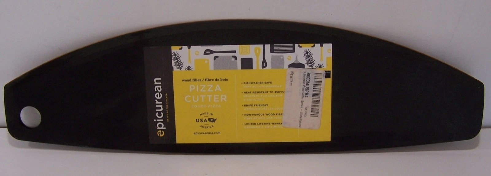 Epicurean Wood Fiber Slate Finish Pizza Cutter 16" BLACK/BROWN - NWT