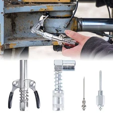 4Pcs Grease Gun Fitting Tool Kit 90 Degree Coupler Adapter Dispenser Needle Tips