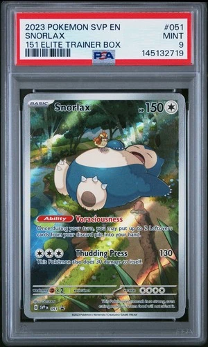 2023 POKEMON SVP EN-SV BLACK STAR PROMO 151 ELITE TRAINER BOX #051 SNORLAX PSA 9