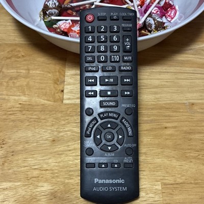 Panasonic Remote Control Black Preset EQ Clock/Timer Sleep for Audio System