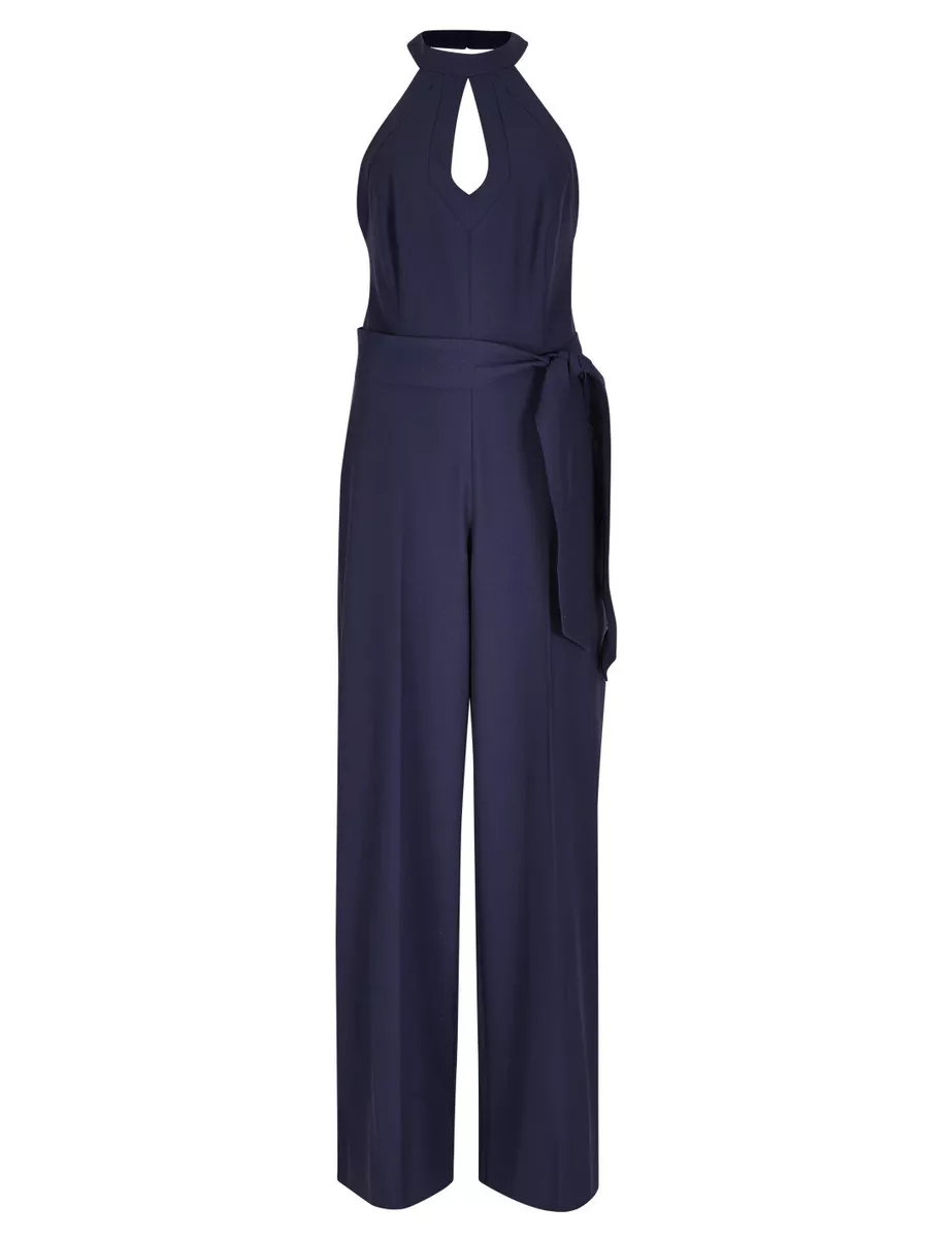 M S PER UNA Speziale PETITE Halterneck Jumpsuit Size UK22 EUR50