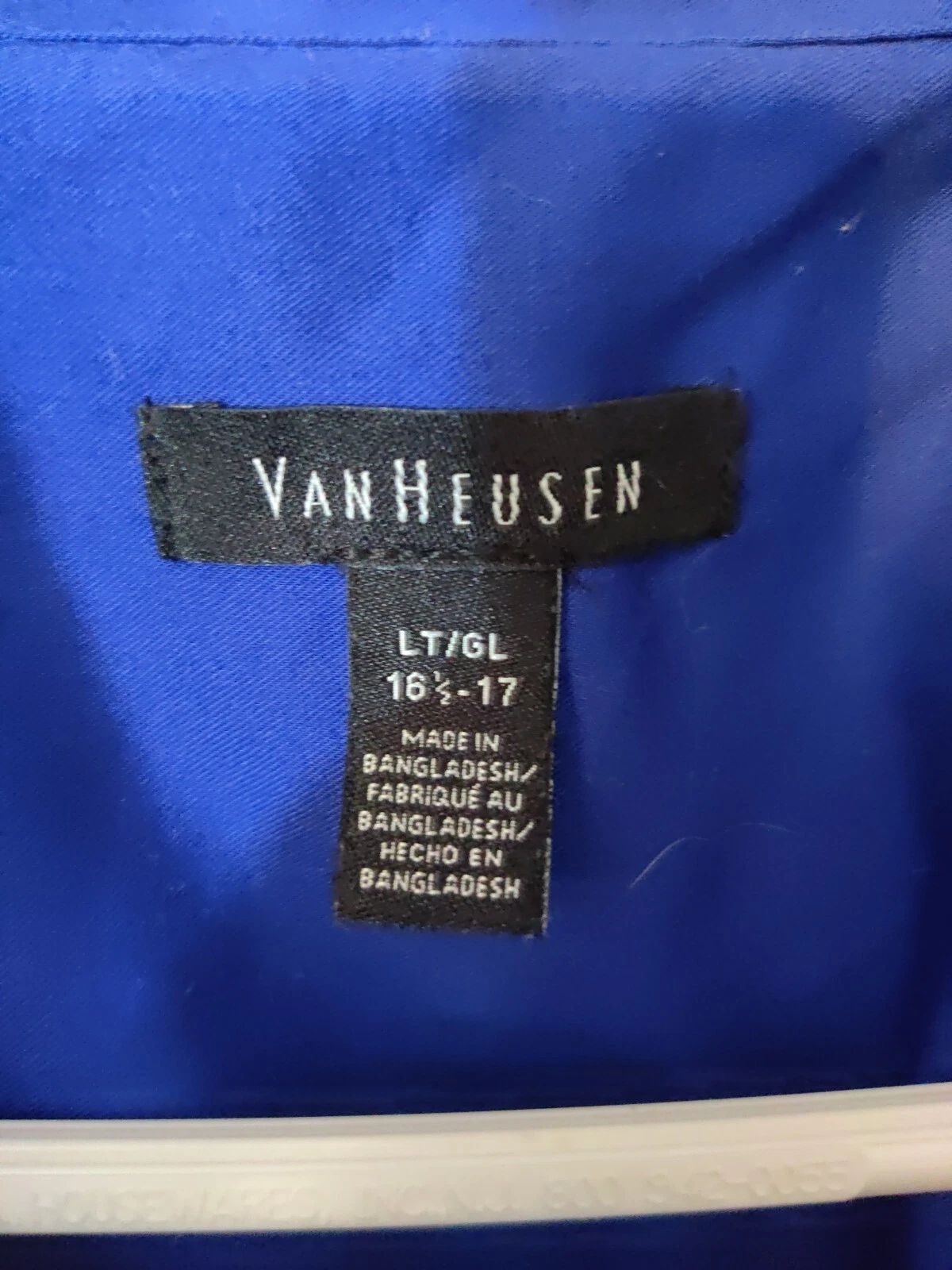 VANS Van Heu Camicia Uomo Manica Corta Oxford Abito Blu Inglese Large ~ B48