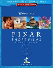 PIXAR SHORT FILMS COLLECTION Vol. 3 Blu Ray DVD and Digital with Slip Cover New