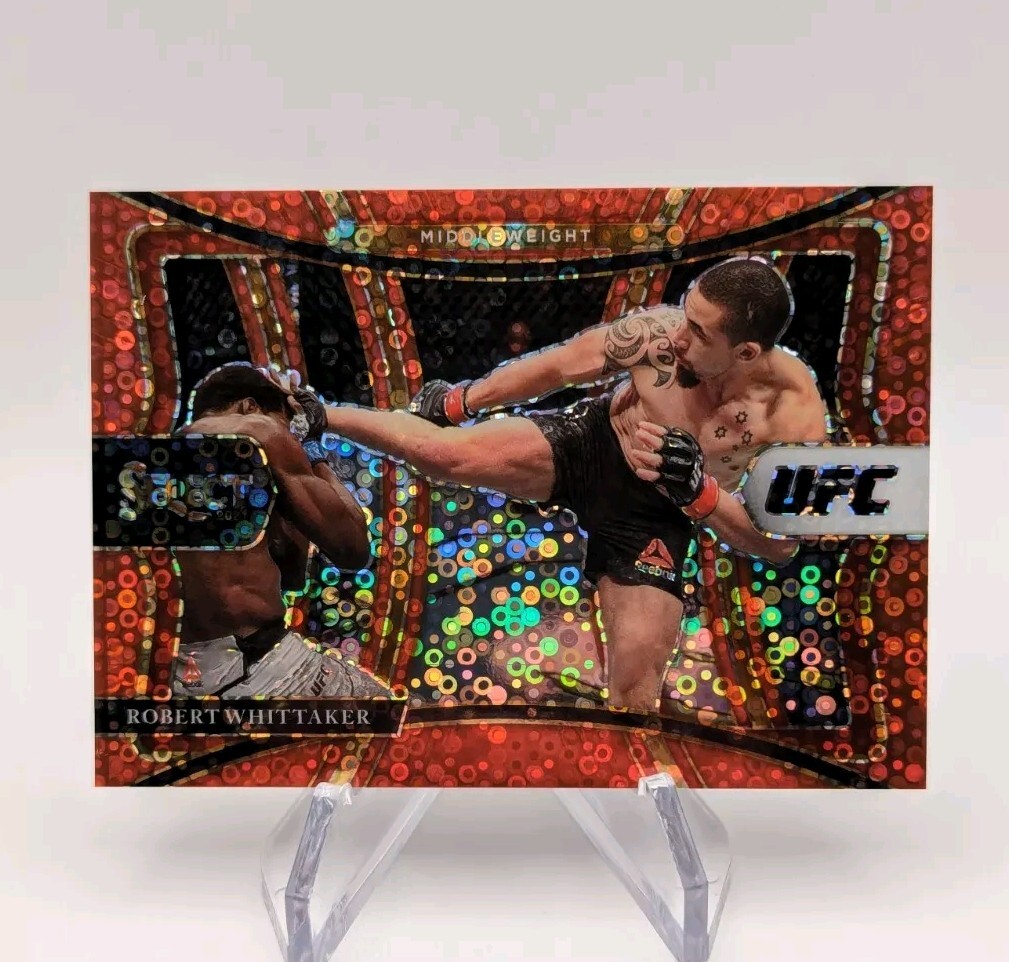 Robert Whittaker 2021 Panini Select UFC Premier 107 Red Disco Prizm #d/199 Debut