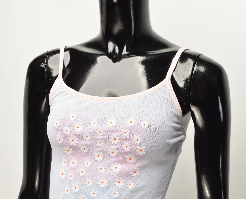 United Colors Of Benetton Y2K Top corto de malla floral Talla XS-S? Foto 2 de 4