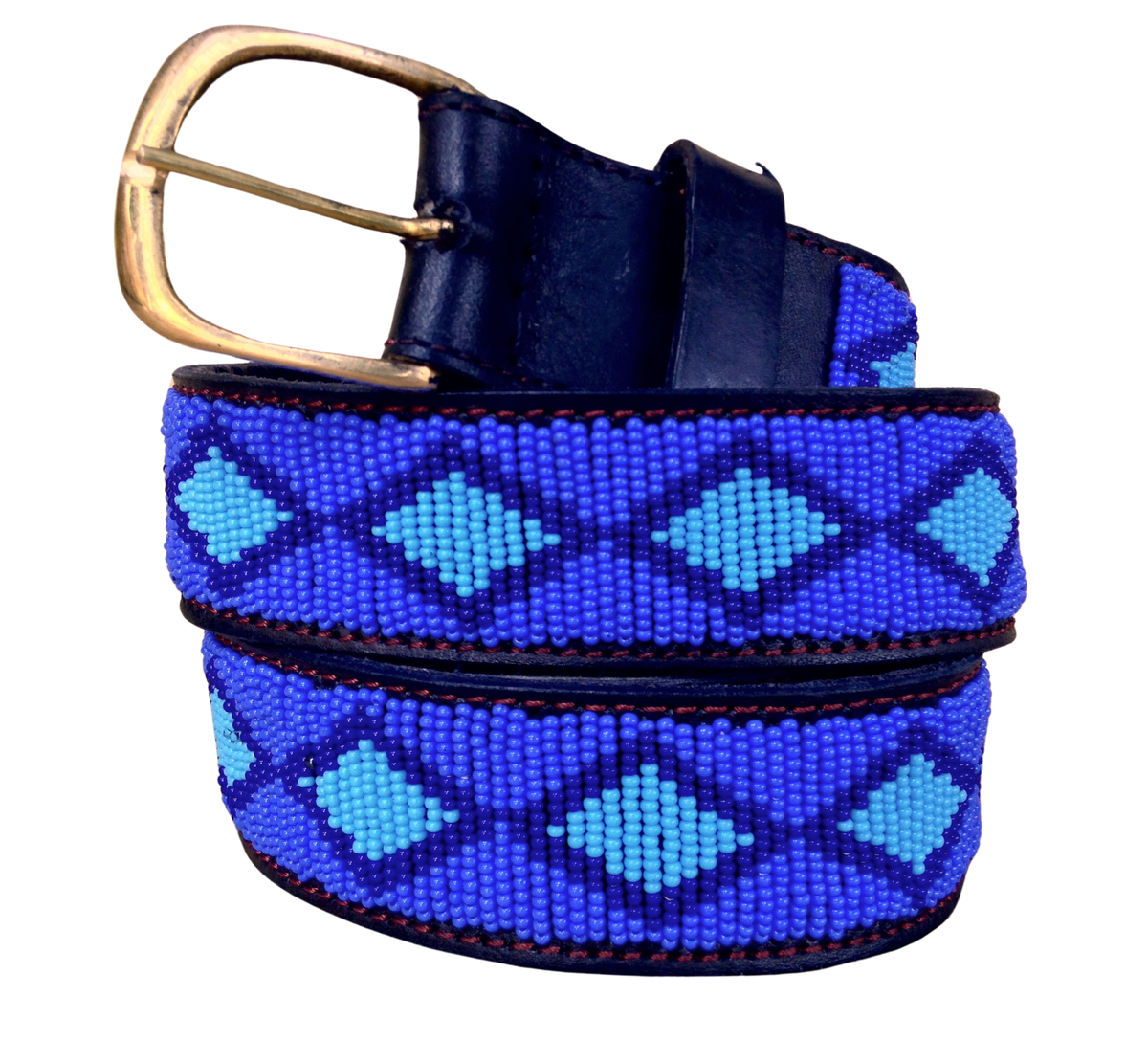 Beaded Belt with Coins African Kenya Handmade Beaded Tribal Kenya Maasai Logo Emblem Leather Belt  main image 4