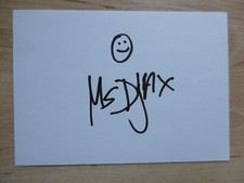 Miss Djax DJ autograph signed 10x15 cm index card
