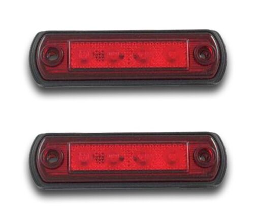 PAIR 4LED RED TAIL MOT SIDE MARKER OUTLINE INDICATORS CARAVAN OFFROAD TUNING BUS - Picture 1 of 4