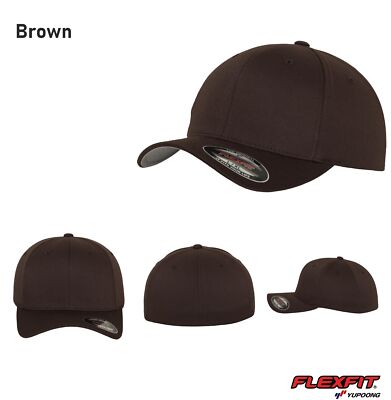 Original FLEXFIT  Wooly Combed  Baseball Cap / Mütze / Kappe Brown