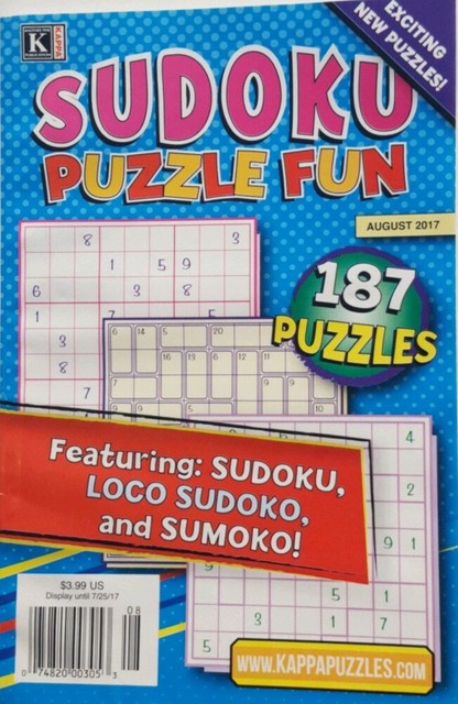 Kappa Sudoku Puzzle Fun August 2017 187 Puzzles FREE SHIPPING CB EBay