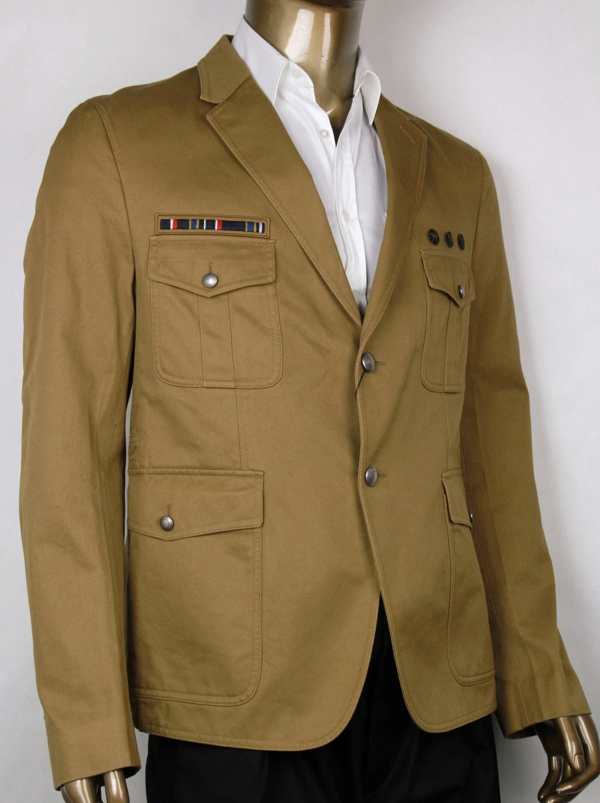 $2450 Nuova Autentica Giacca Gucci Uomo Marrone Chiaro 380724 2584