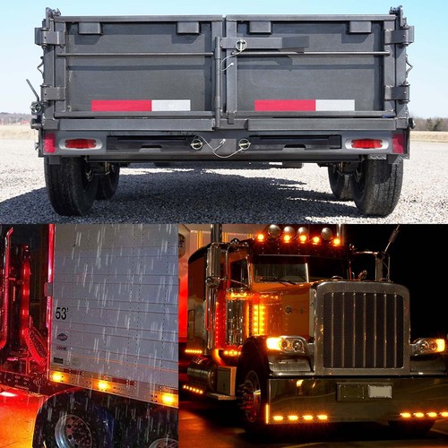 4PCS 21 Amber LED Side Clearance Lights Marker 6" For Car Truck Trailer RV Buses - Picture 11 of 14