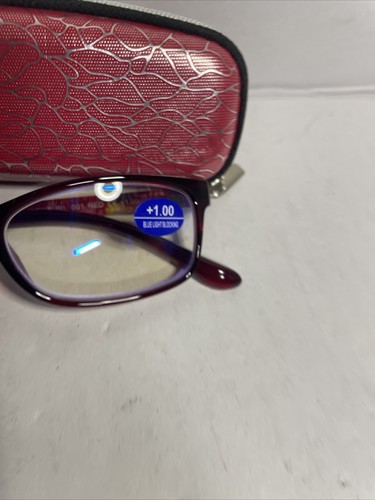 EYEURL Blue Light Blocking Readers for Women +1.00 with Case - Picture 6 of 6