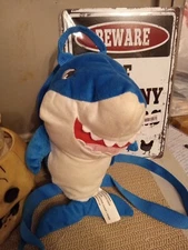 Plush Zip-Closure Shark 13" Mini Critter Backpack - Blue #360