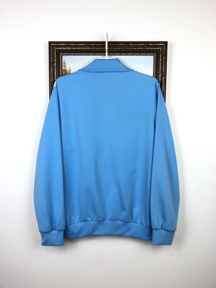 Vintage 80's Adidas Jacket Track Top Blue Zip Rare Hype Mens Y2K