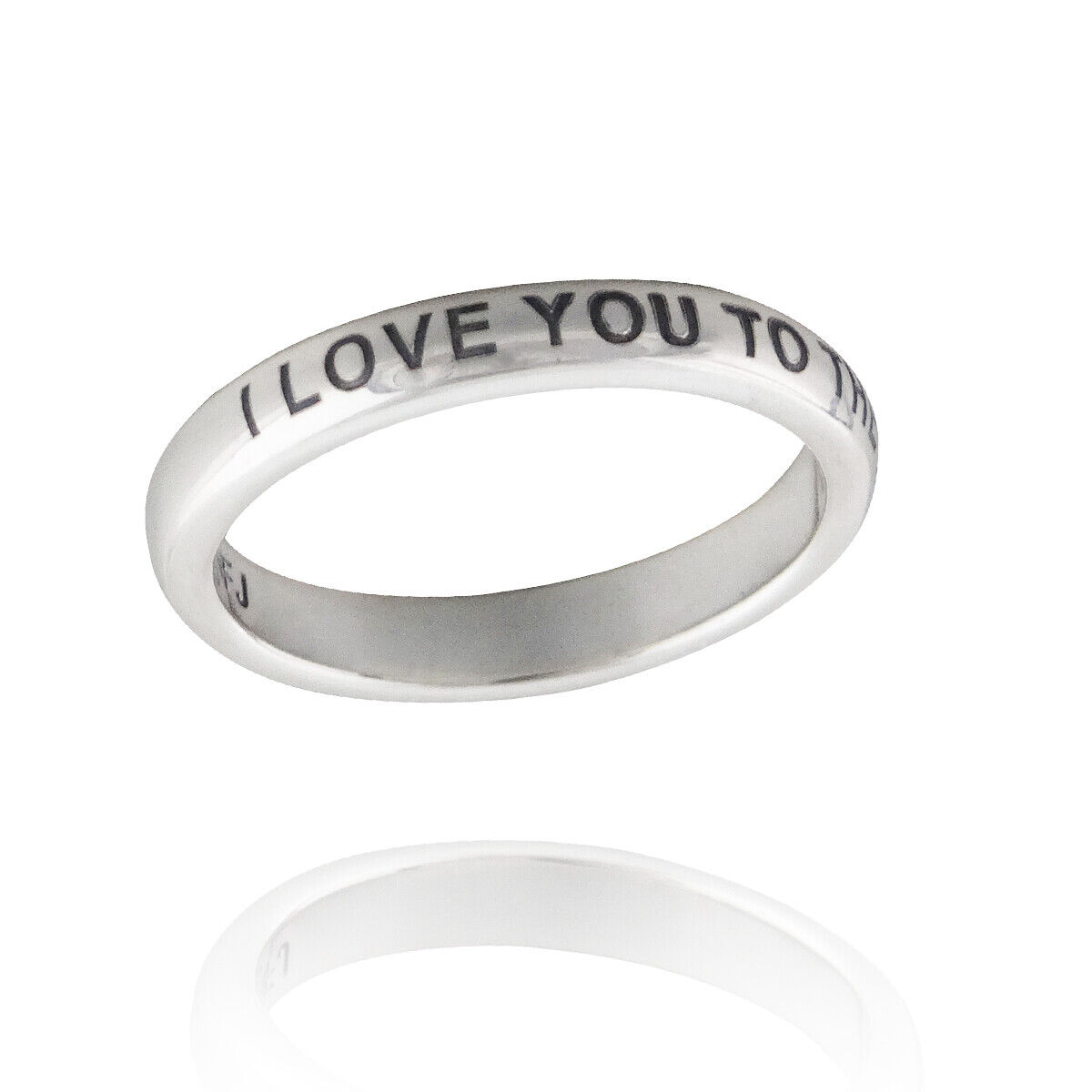 Engraved Love you to the Moon and Back Sterling Silver Band Ring Engraved Love you to the Moon and Back Sterling Silver Band Ring