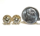 GIA 14k yellow gold 2.64ct round lab grown diamond halo earrings unique — photo 6