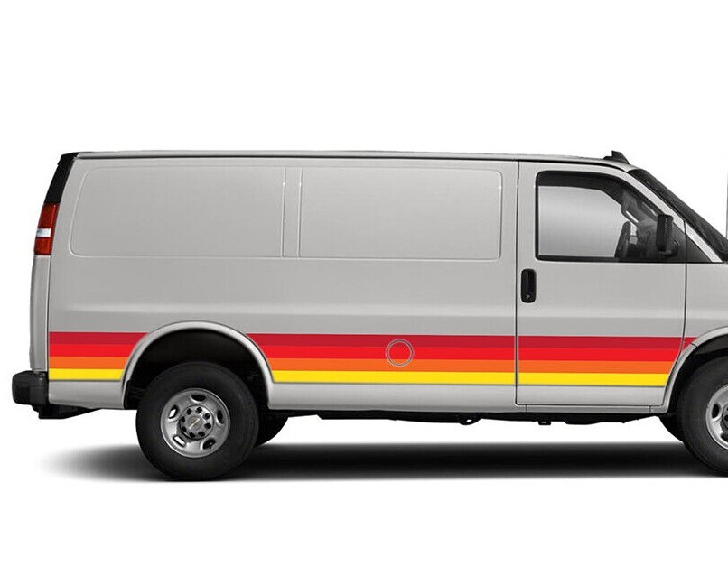 Retro stripes graphic decals stickers vinyl kit for Chevrolet