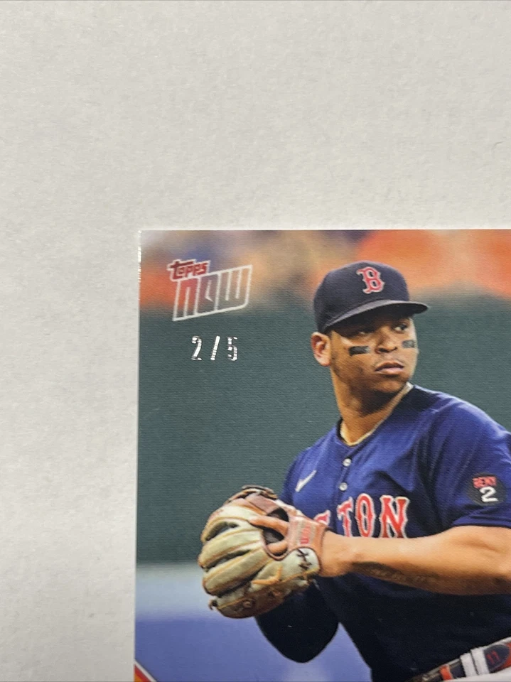 2022 Topps MLB Now OS-56 RAFAEL DEVERS BOSTON RED SOX RESIGNS ORANGE 2/5 - Image 2 of 4