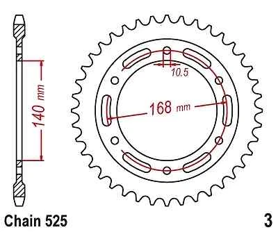525 42T 10.5 Mm Rear Sprocket for BMW F700 GS 13-18 F800 GS 08-18 Adv 2013-2018 - Imagem 3 de 4