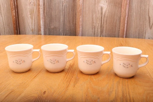4 Pfaltzgraff Flower Pattern Tea Cups Coffee Mugs