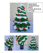 Crochet Christmas Tree Wine Bottle Cover Pattern 4 page pattern