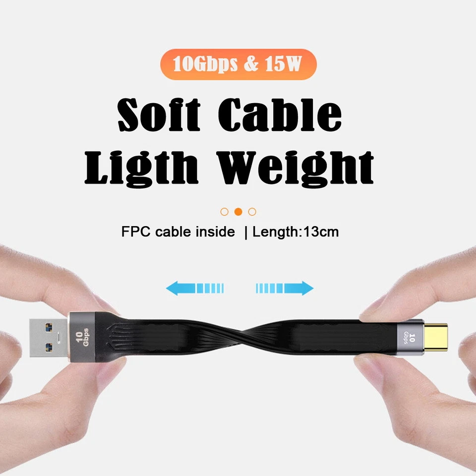 For Laptop & Phone 10Gbps USB 3.1 Type C Male Flat Slim FPC Data Cable - Image 4 of 4