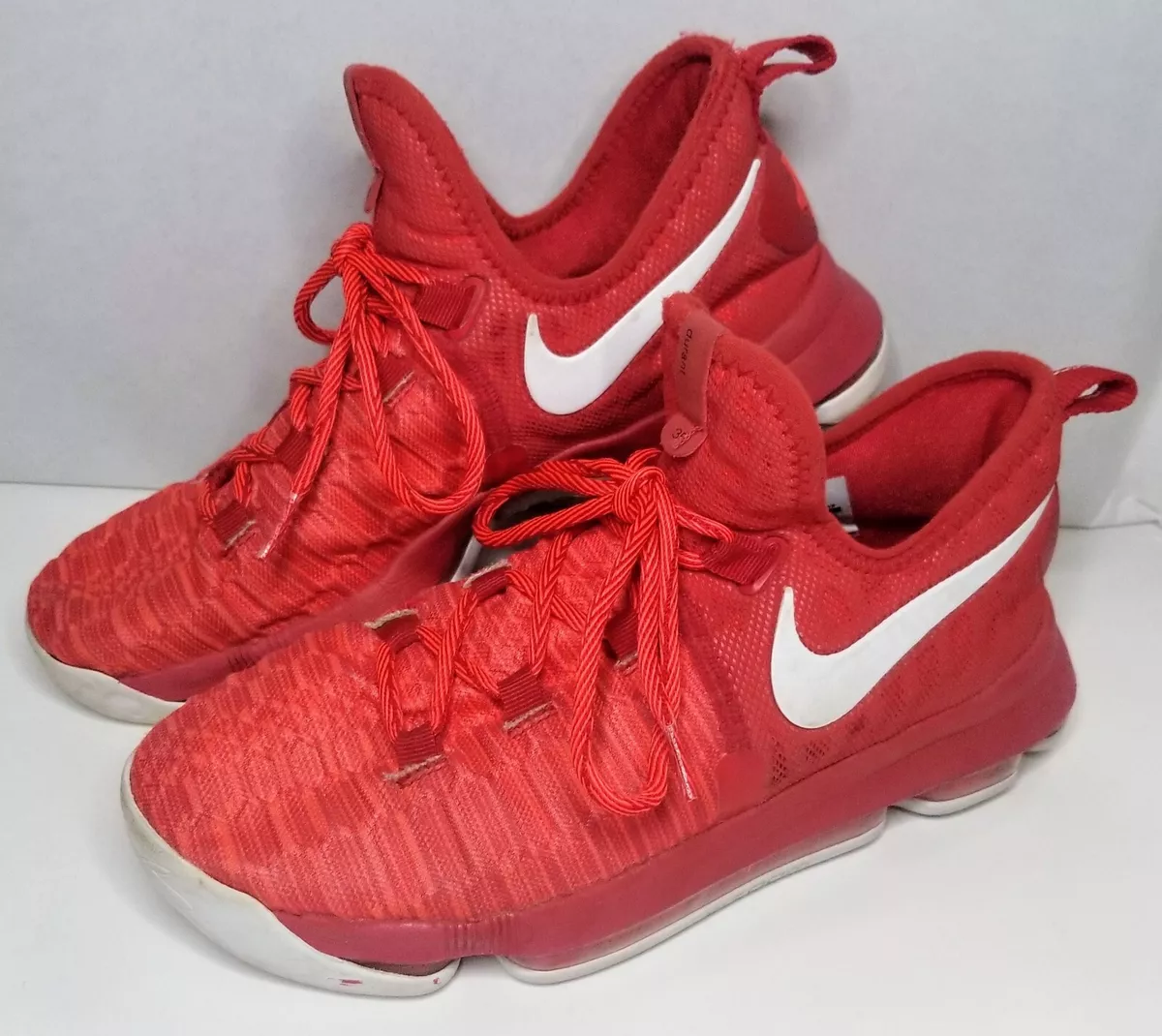 2016 Nike Air Zoom KD Durant 9 Flyknit Red White Shoes 855908 611