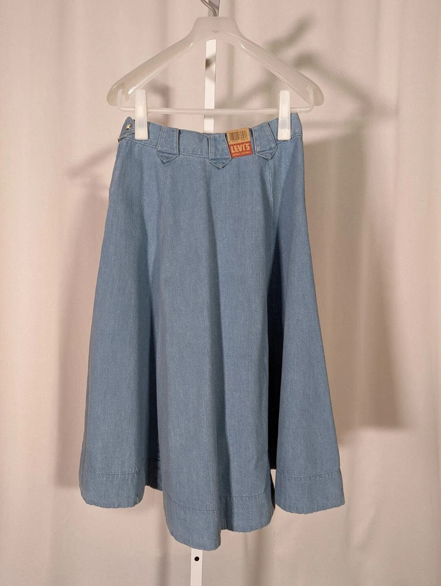 Long blue jean skirts 1950s cheap