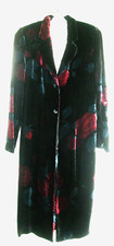 Twilight Monsoon Silk Velvet Evening Coat 10 Uk Subtle Floral Pattern-mystical