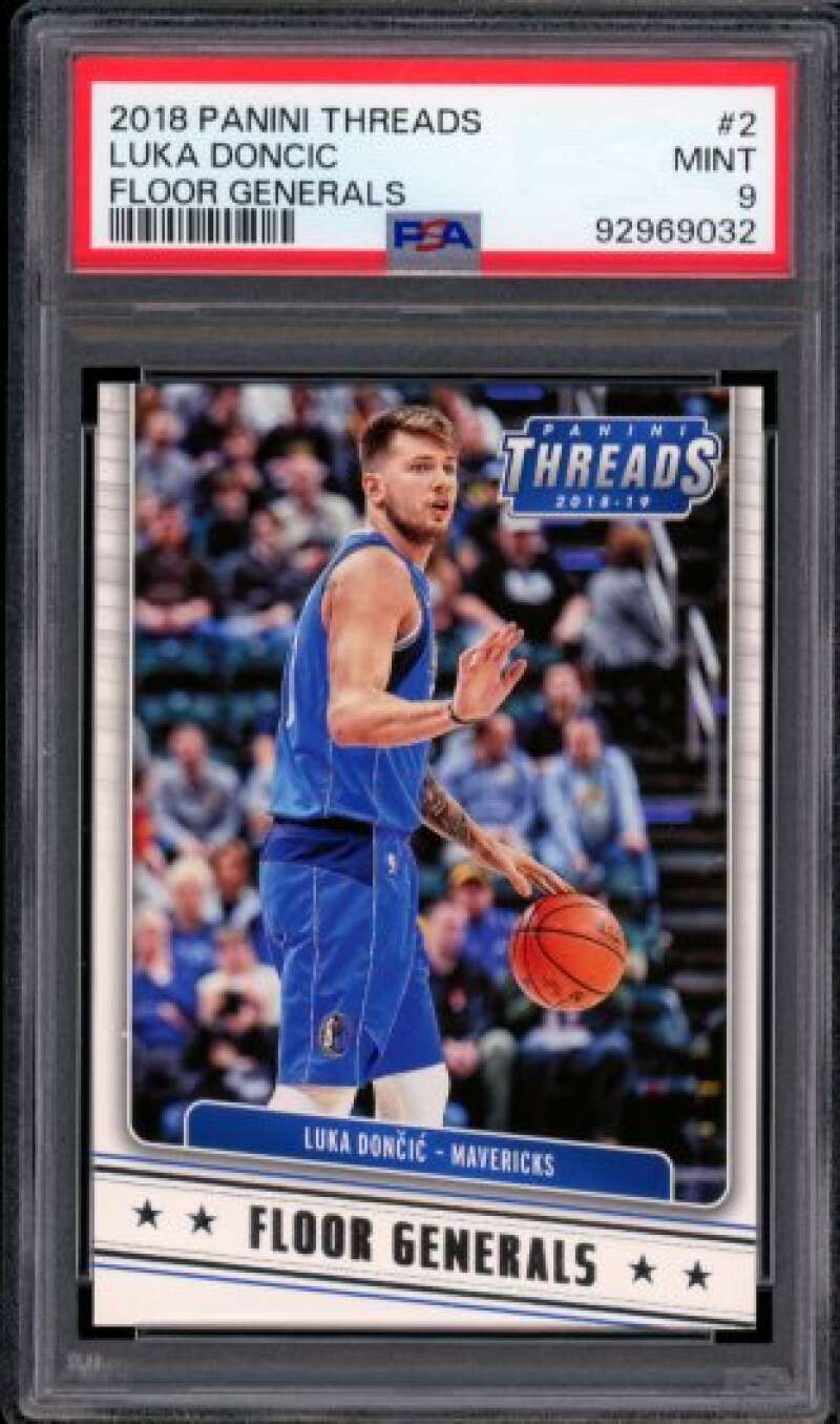 Luka Doncic Rookie Card 2018-19 Panini Threads Floor Generals #2 PSA 9